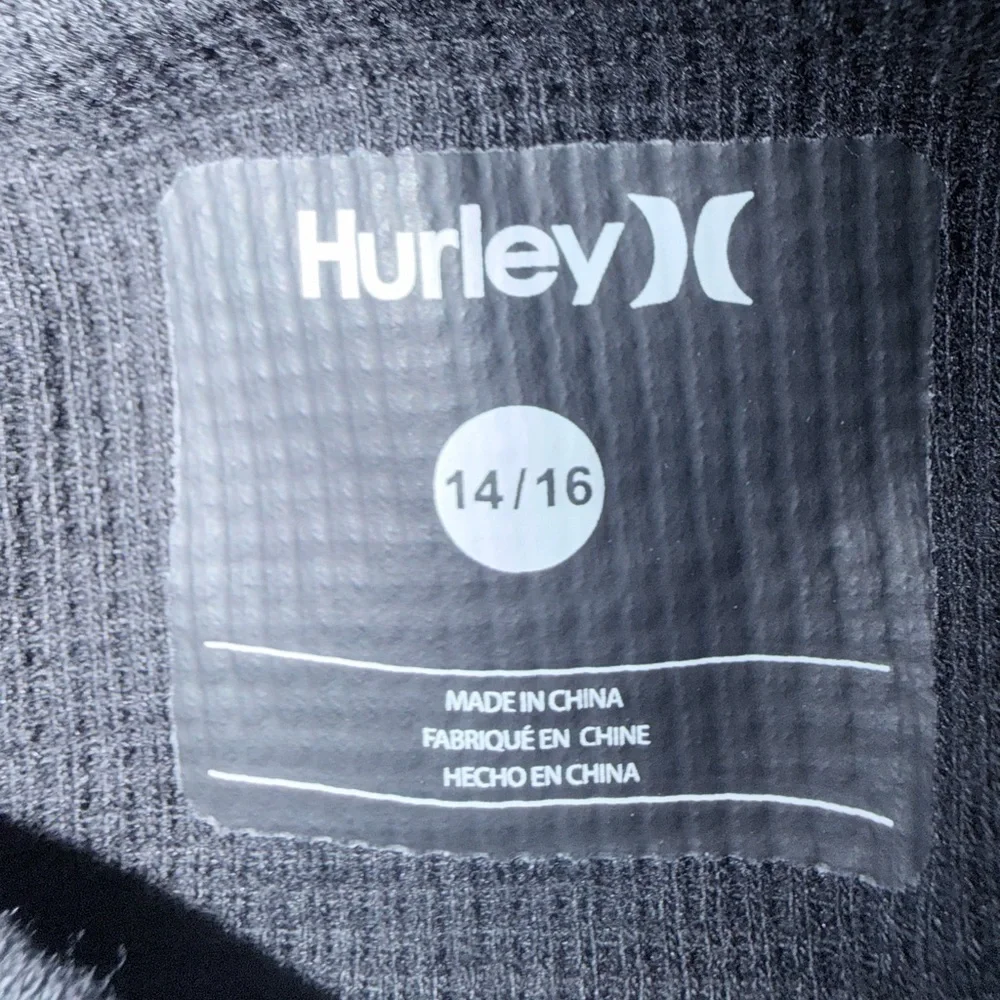 Hurley Black Long Sleeve Waffle Knit Shirt